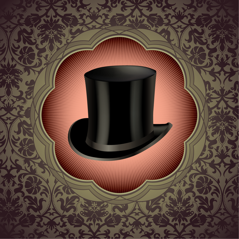 Sombrero de copa de caballero ornamental