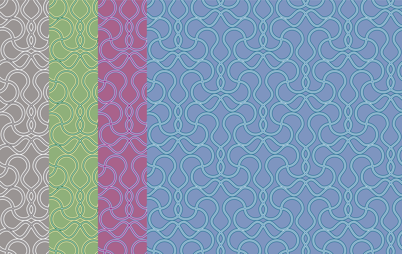 Satz von 4 gekrümmten Linien Texturen