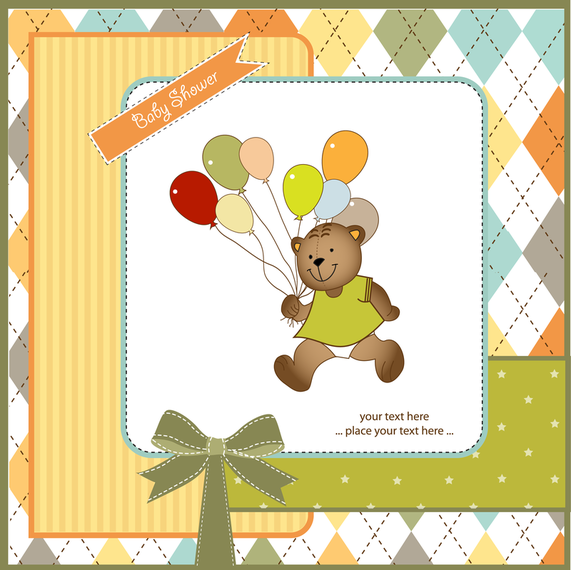 Oso de peluche caminando con globos ilustración Oso de peluche caminando con globos ilustración