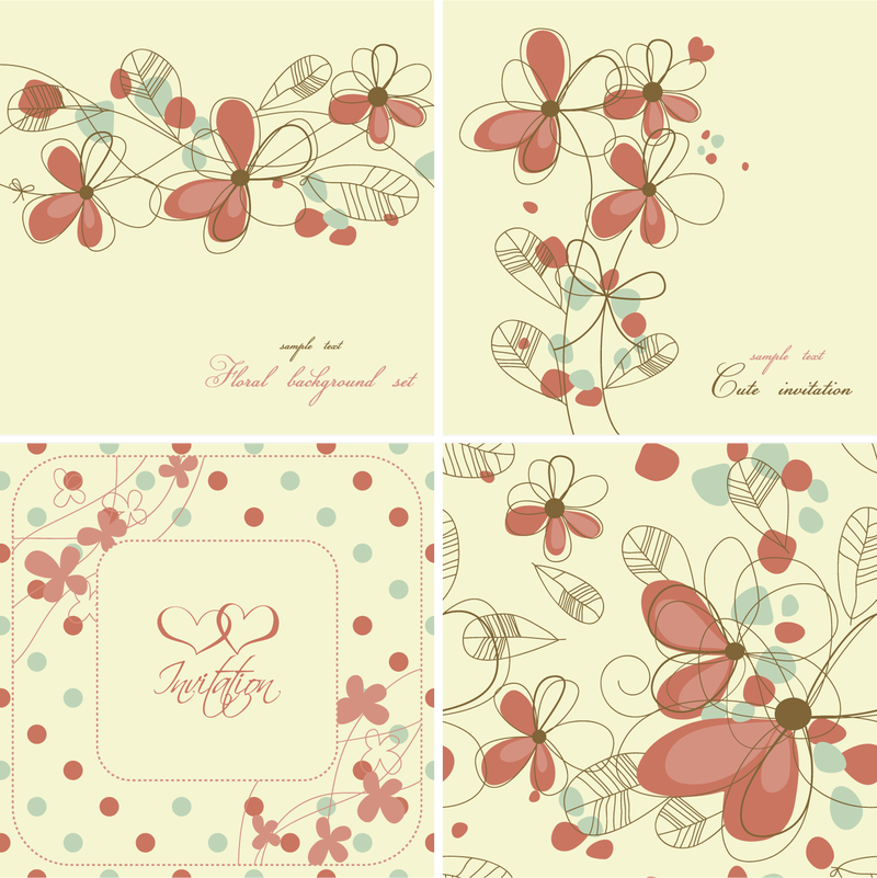 4 desenhos florais fofos