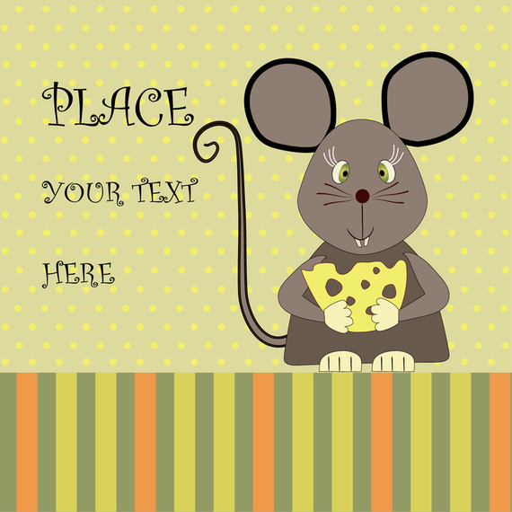 Mouse eating cheese with text Mouse eating cheese with text