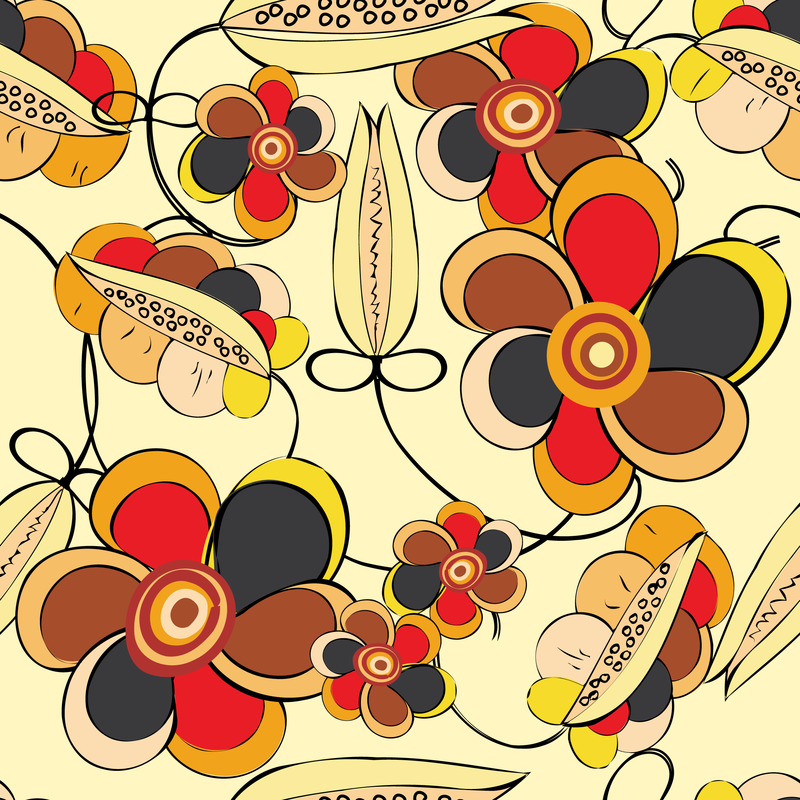 Cenário de flores desenhado