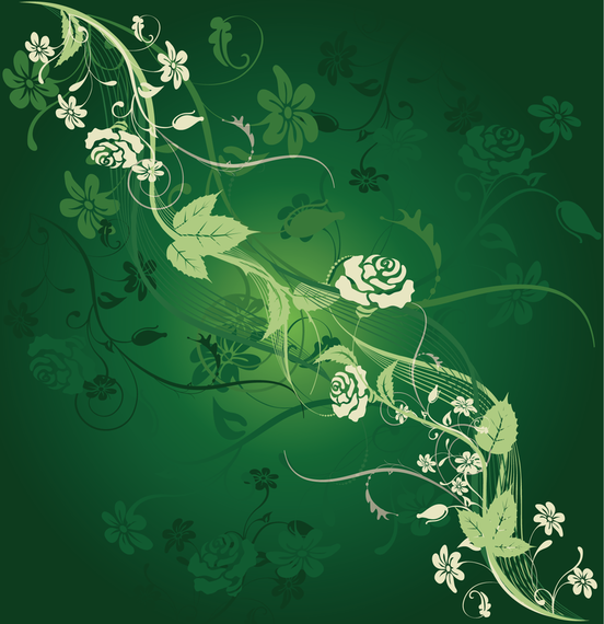 Green Floral Background 4 - Vector download