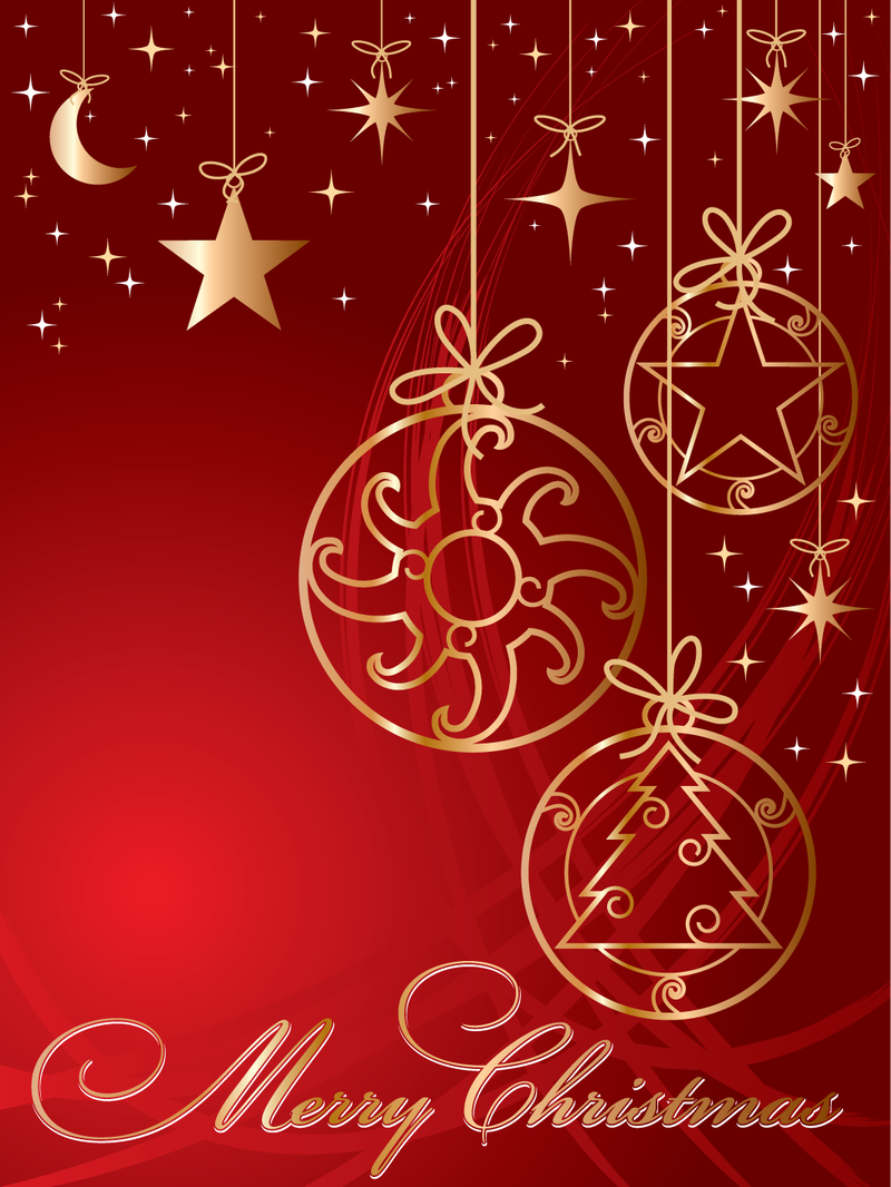 Weihnachtsdesign Mit Goldenen Ornamenten - Vektor Download