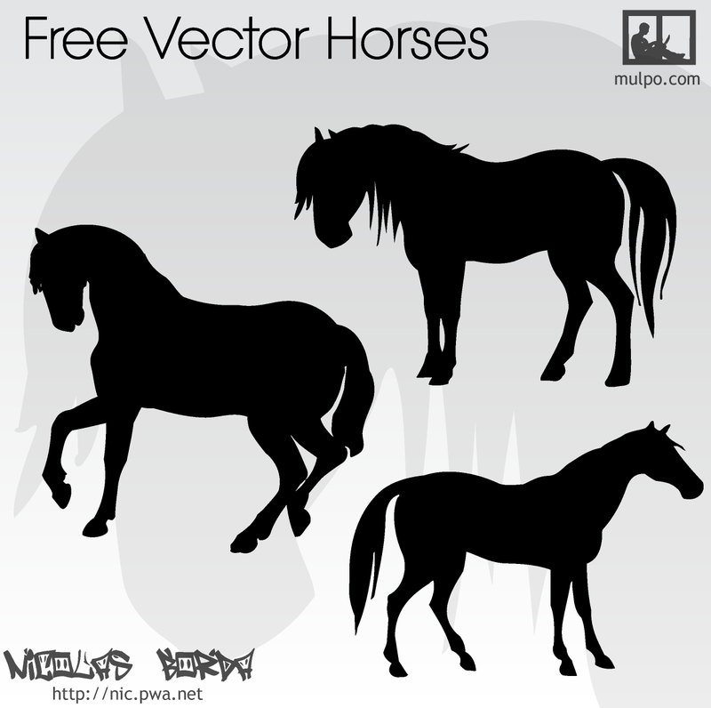 Siluetas de vectores de caballos - Descargar vector