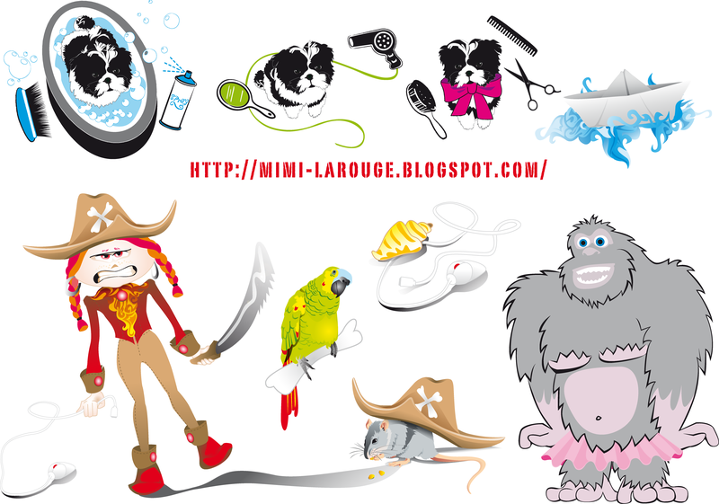 Ilustrações diversas de desenhos animados