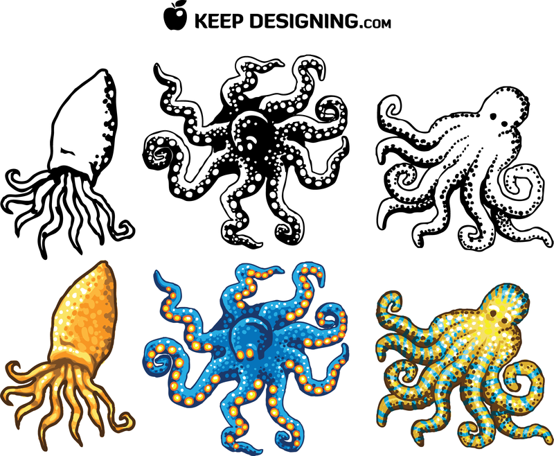 Octopus Design Kostenlose Vektoren