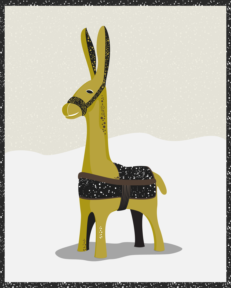Flache Esel-Lama-Illustration