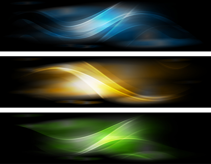 Abstract Banner Background Set With Waves Vector Download