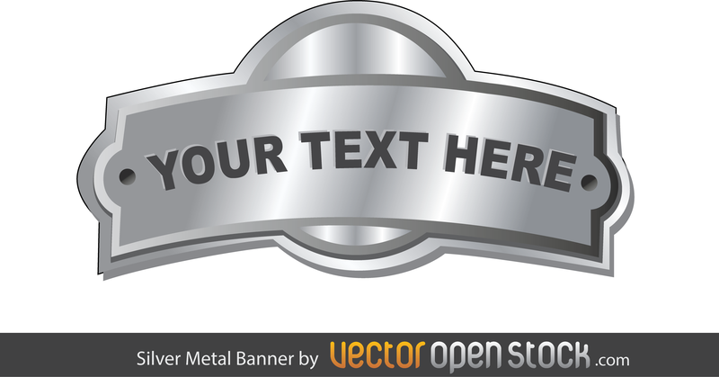 Banner de metal prateado