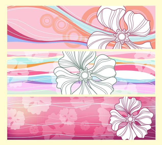 Flower Banners Vector download