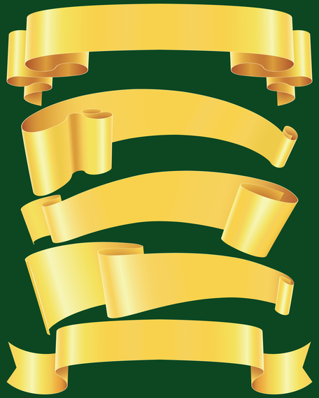 Golden 3D ribbon set Golden 3D ribbon set