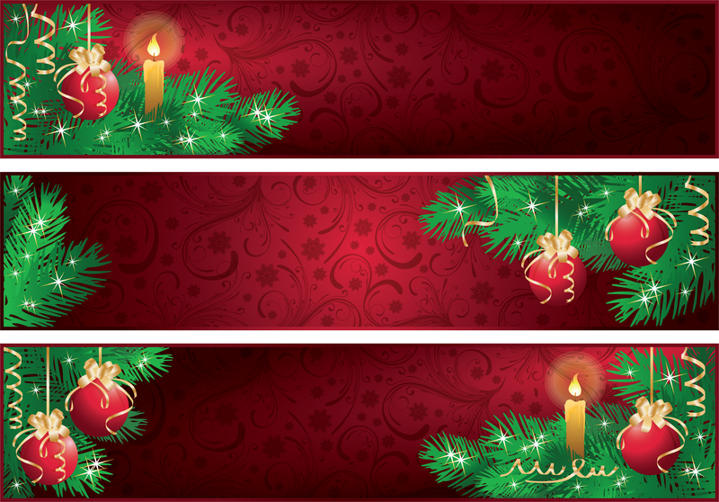 red-christmas-banner-vector-download