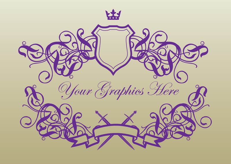 Escudos de estandarte real púrpura