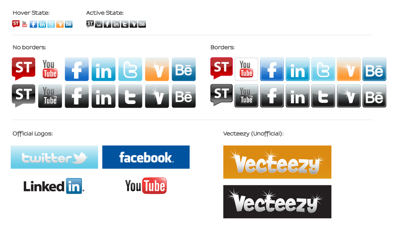 Ícones e emblemas de mídia social