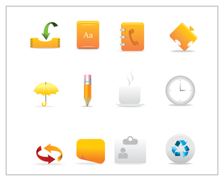 Conjunto de iconos de oficina simple