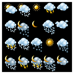 3D-Wettersymbolsammlung