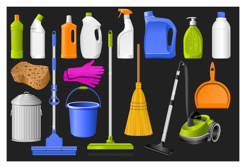 Cleaning supplies icon set - Vector download