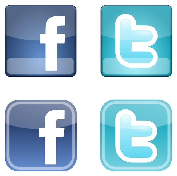 Ícones do Facebook Twitter - Baixar Vector