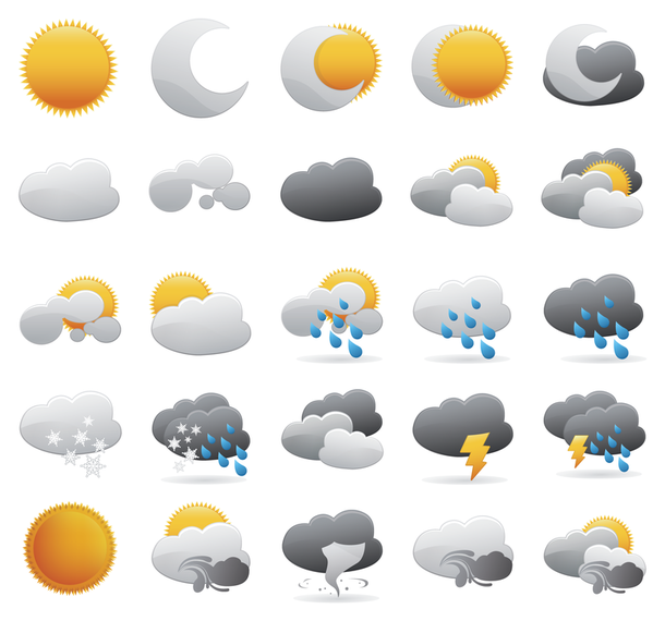 Iconos del tiempo de gráficos vectoriales Iconos del tiempo de gráficos vectoriales
