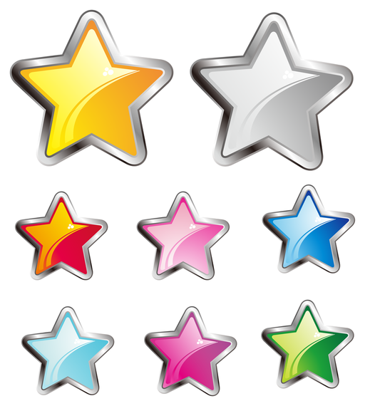 Colección de estrellas ilustradas en 3D. Colección de estrellas ilustradas en 3D.