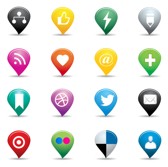 Social Pin Icons Social Pin Icons