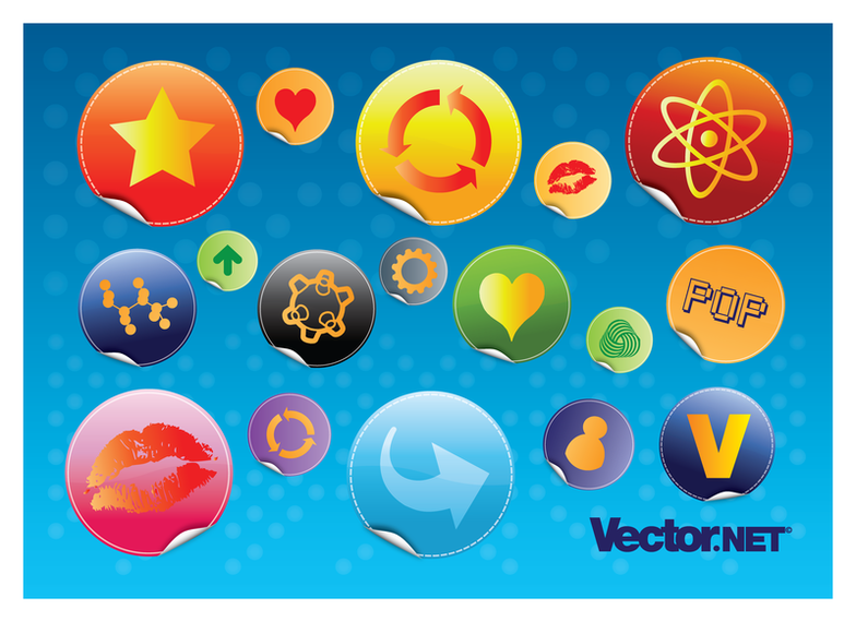 Glossy Design Badges set Glossy Design Badges set