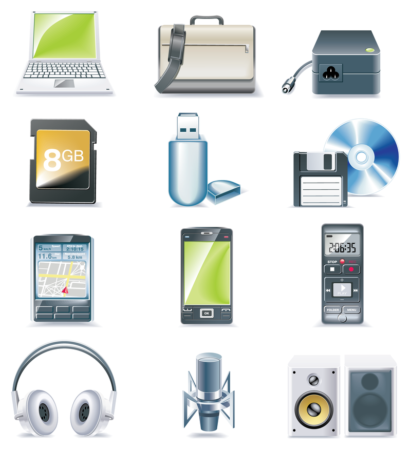 Conjunto de iconos 3D de teléfonos inteligentes y dispositivos