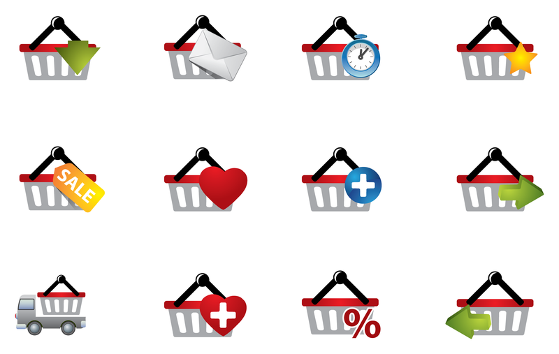 icono de cesta de compras práctica