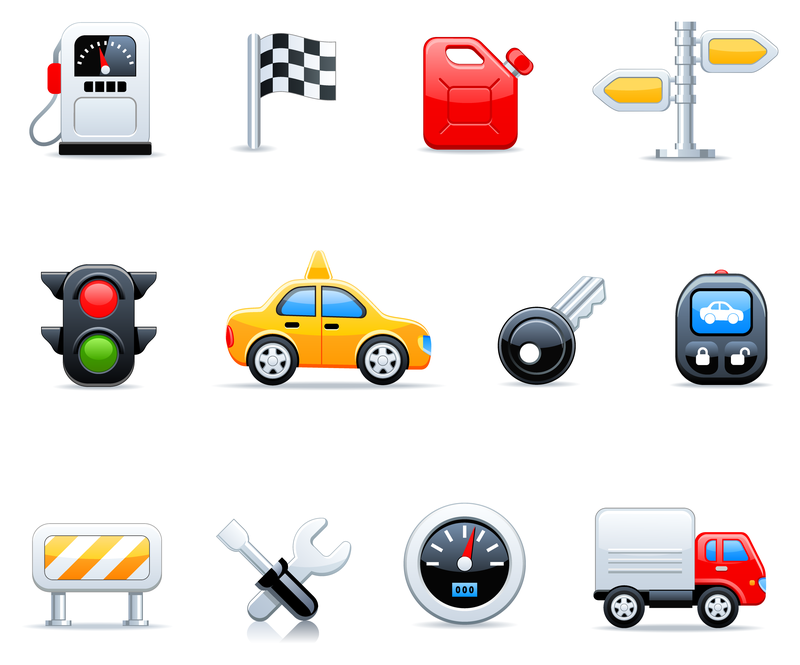 Conjunto de iconos de transporte 3D