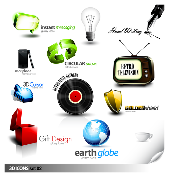 3D Vector Icon Set - Vector download