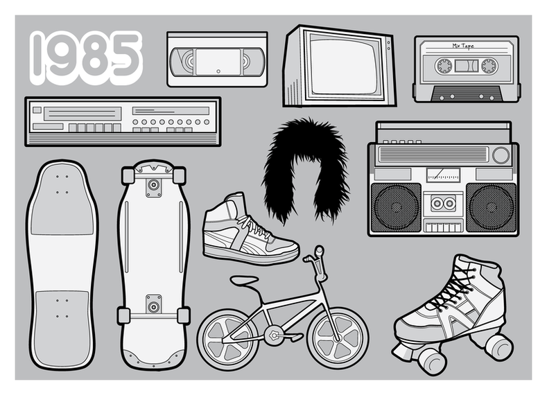 Ilustrações de elementos dos anos 80 Ilustrações de elementos dos anos 80