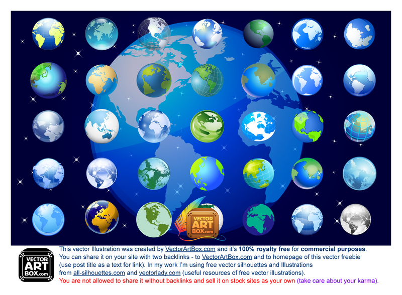 Conjunto de ícones de globo terrestre 3D