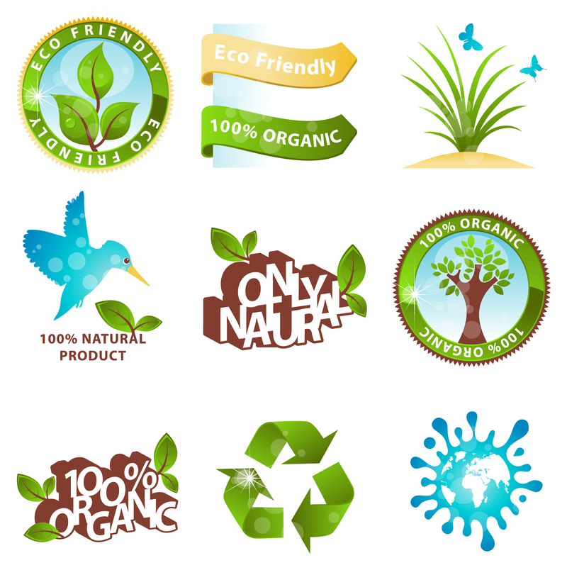 Ícone de ecologia e conjunto de design de rótulo