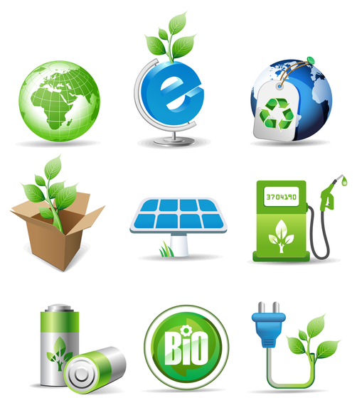 Kit de iconos de energía verde Kit de iconos de energía verde