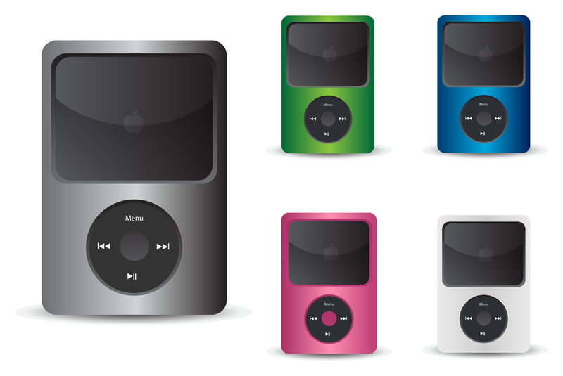 Iconos vectoriales de iPod de música