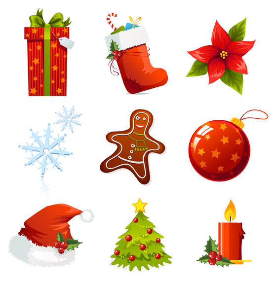 Christmas icon sticker set Christmas icon sticker set