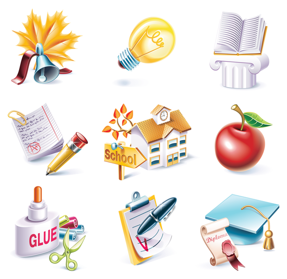 School theme icon vector School theme icon vector