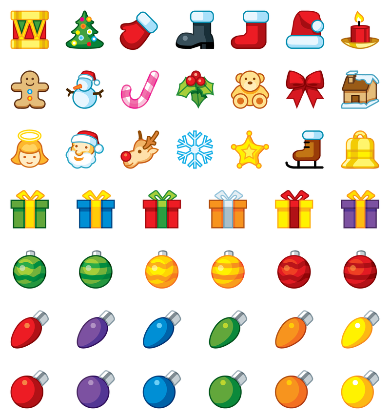 Christmas Holidays Icons Set