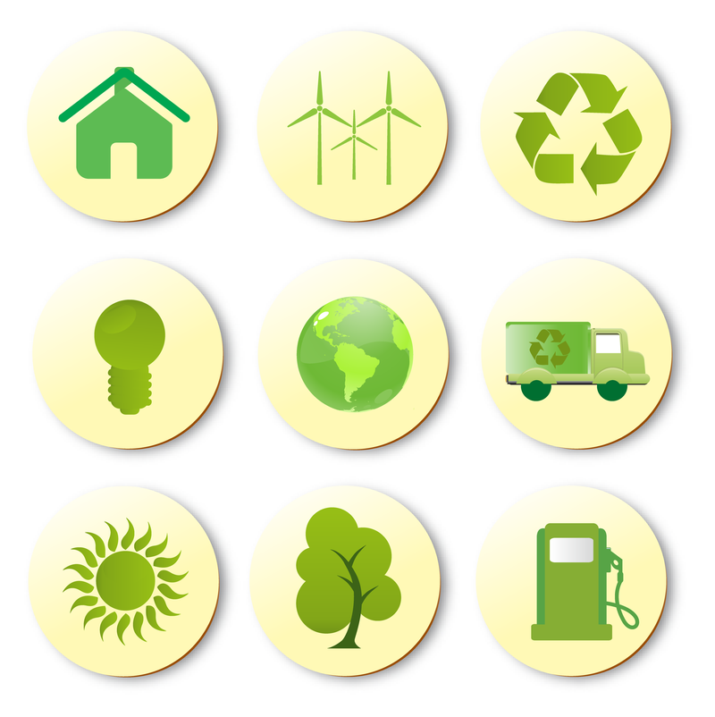 Conjunto de ícones verdes
