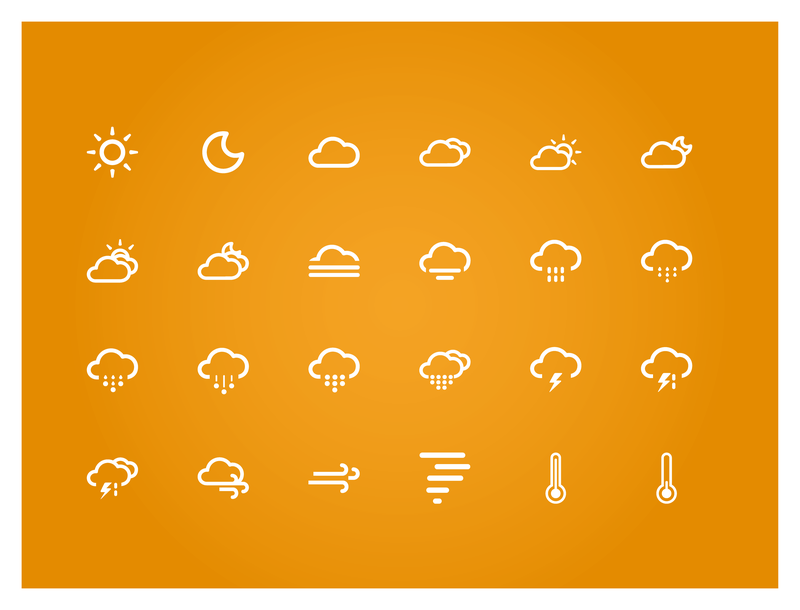Kleines frisches Wetter Icon Set