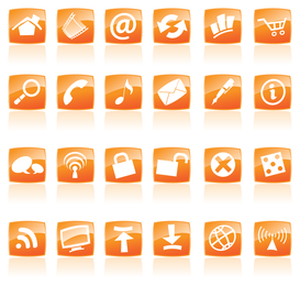 icono de estilo de cristal naranja