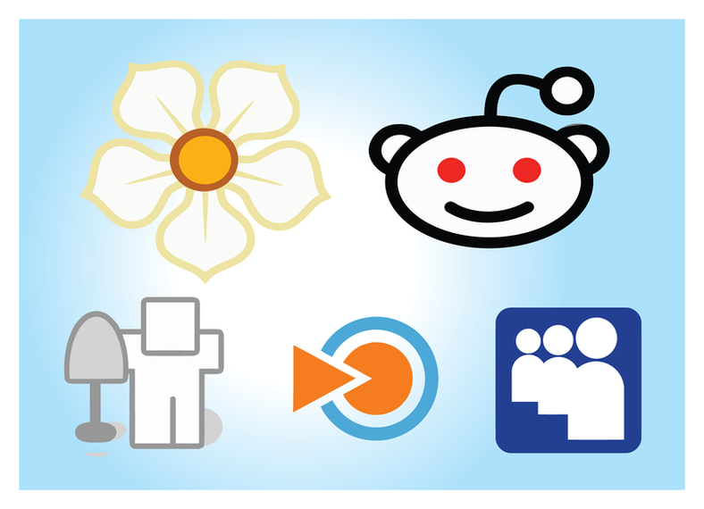 Ilustrações de ícones de mídia social Ilustrações de ícones de mídia social