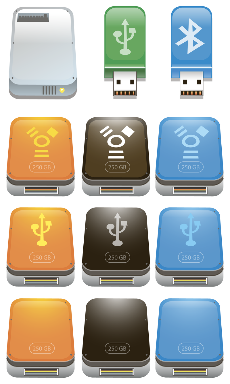 Ícones de unidade flash USB