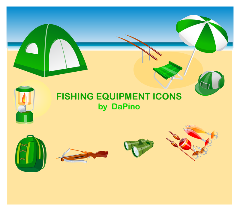 Iconos de equipo de pesca