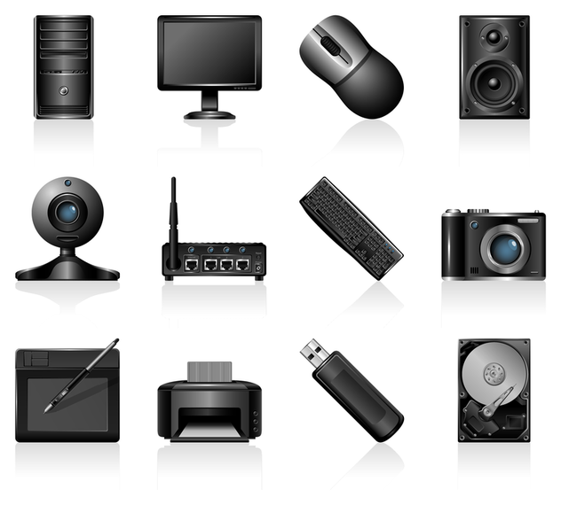 Gray computer icon vector Gray computer icon vector