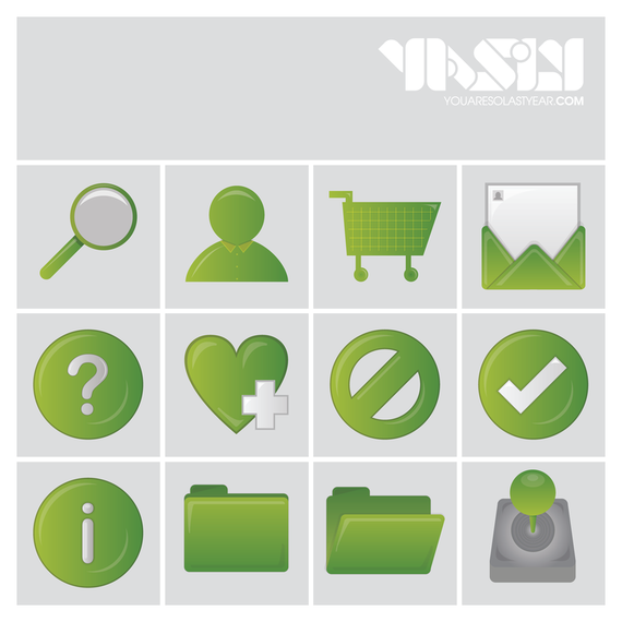Green icon set rounded Green icon set rounded