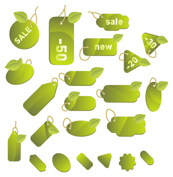 Set of green labels and tags Set of green labels and tags