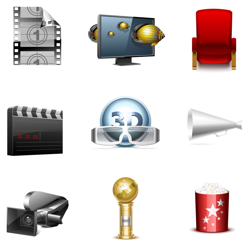 Film And Television Icons Vector Download