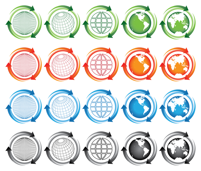 Earth-arrow icon vector material Earth-arrow icon vector material